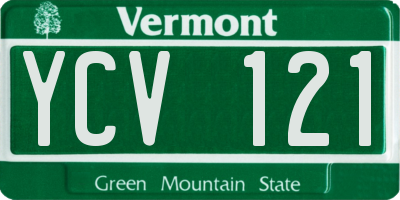 VT license plate YCV121
