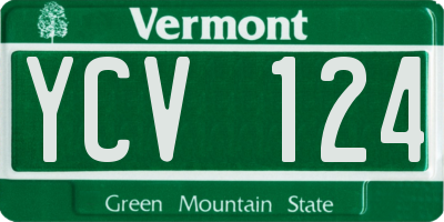 VT license plate YCV124