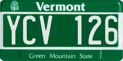 VT license plate YCV126