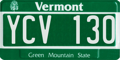VT license plate YCV130