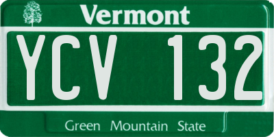 VT license plate YCV132