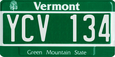 VT license plate YCV134