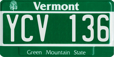 VT license plate YCV136