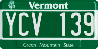 VT license plate YCV139