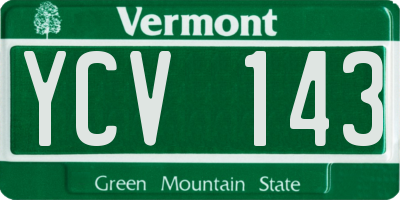 VT license plate YCV143