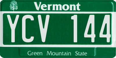 VT license plate YCV144