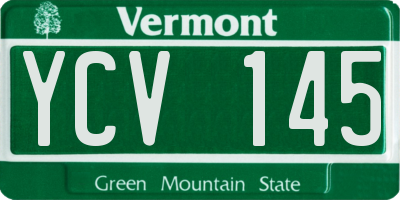 VT license plate YCV145
