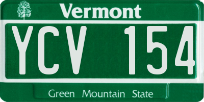 VT license plate YCV154