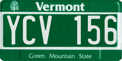 VT license plate YCV156