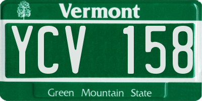 VT license plate YCV158