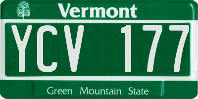 VT license plate YCV177