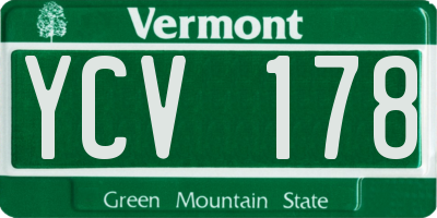 VT license plate YCV178