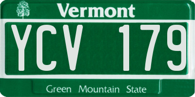 VT license plate YCV179