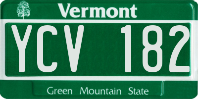 VT license plate YCV182