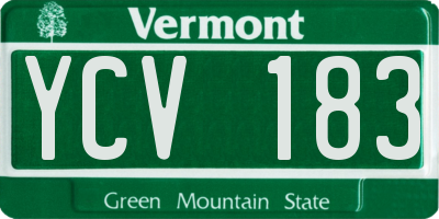 VT license plate YCV183