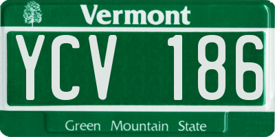 VT license plate YCV186