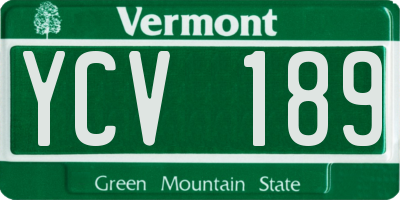 VT license plate YCV189