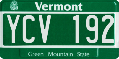 VT license plate YCV192