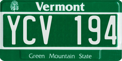 VT license plate YCV194