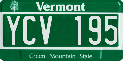 VT license plate YCV195