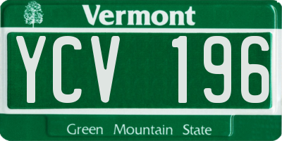 VT license plate YCV196