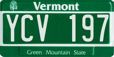 VT license plate YCV197