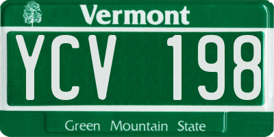 VT license plate YCV198