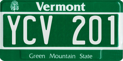 VT license plate YCV201