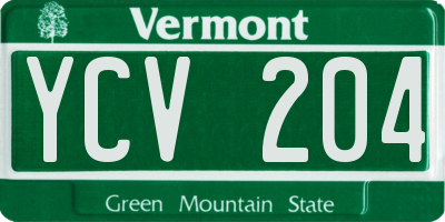 VT license plate YCV204