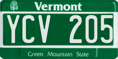 VT license plate YCV205