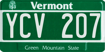 VT license plate YCV207