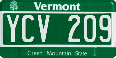 VT license plate YCV209