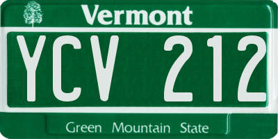 VT license plate YCV212