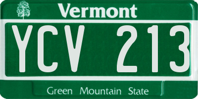 VT license plate YCV213