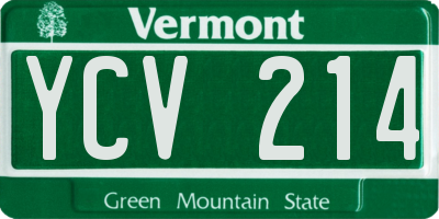 VT license plate YCV214
