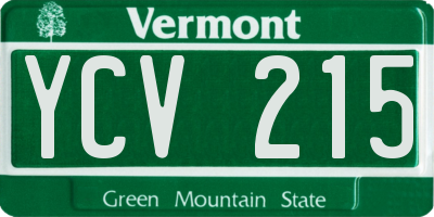 VT license plate YCV215