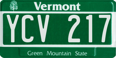 VT license plate YCV217