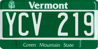 VT license plate YCV219