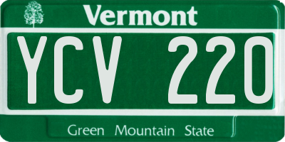 VT license plate YCV220