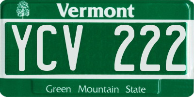 VT license plate YCV222
