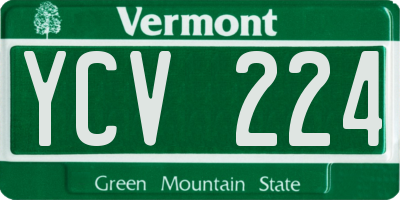 VT license plate YCV224