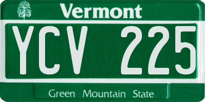 VT license plate YCV225