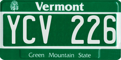 VT license plate YCV226