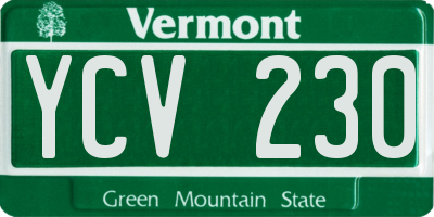 VT license plate YCV230