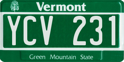 VT license plate YCV231