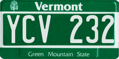VT license plate YCV232
