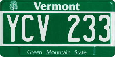 VT license plate YCV233