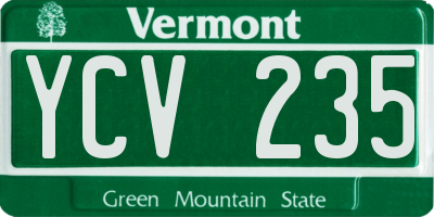 VT license plate YCV235