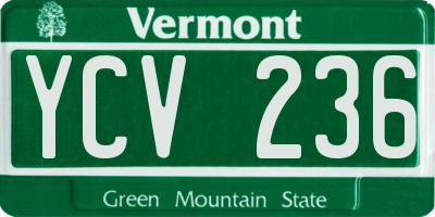 VT license plate YCV236
