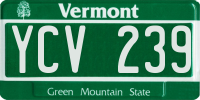 VT license plate YCV239